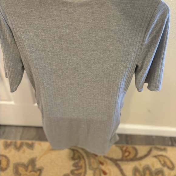 Gray Ribbed Button-Front Women's Top - Picture 5 of 6